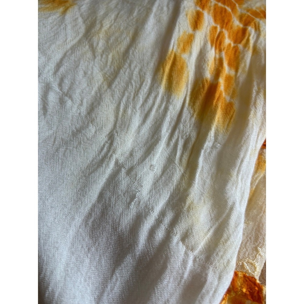 NF Free size Dress Womens Orange Tie Dye Embroidered Boho whimsy festival summer - Picture 6 of 9